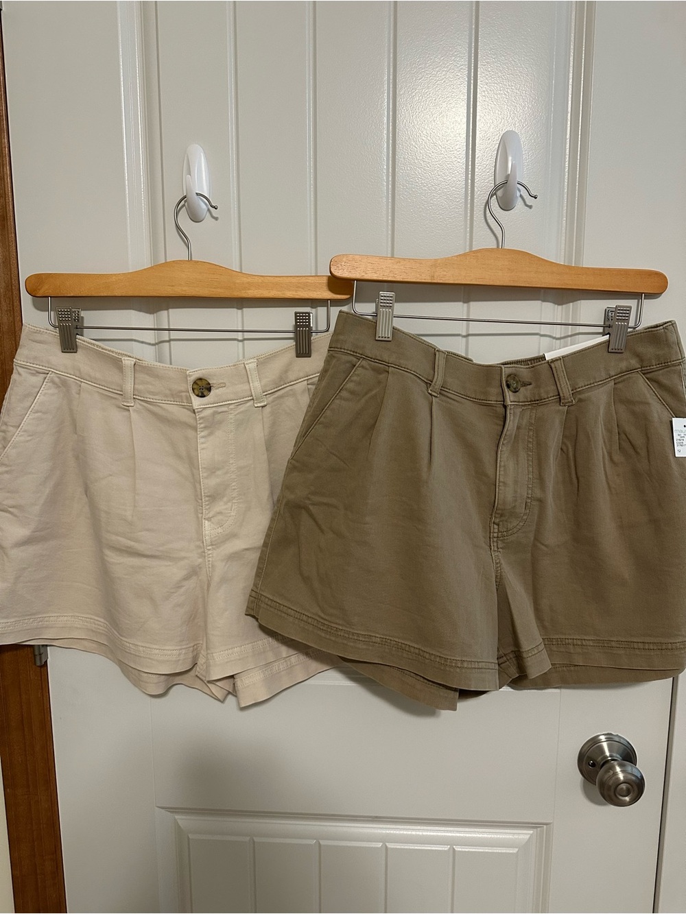 Maurice’s Women’s Casual High-Rise Shorts - Cream and Dark Beige